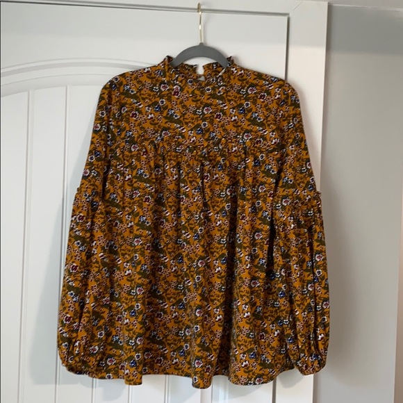 Multicolored blouse with balloon sleeves - Picture 1 of 3